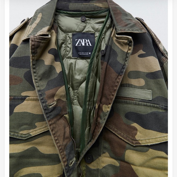 Zara camo puffer Clearance
